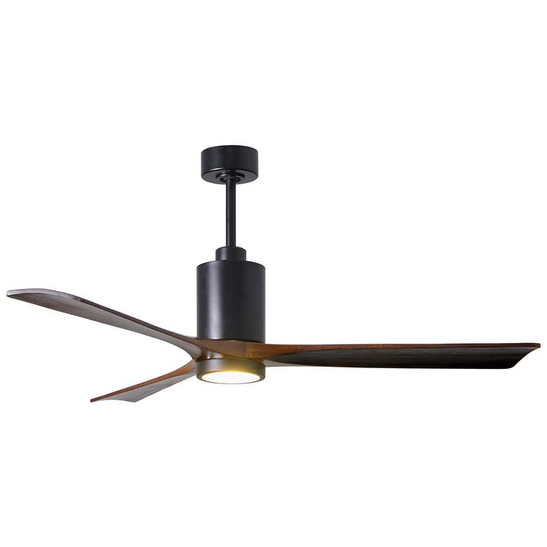 Image 1 60" Matthews Patricia-3 Matte Black Ceiling Fan With Walnut Blades