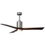 60" Matthews Patricia-3 Nickel Damp Rated LED Ceiling Fan with Remote