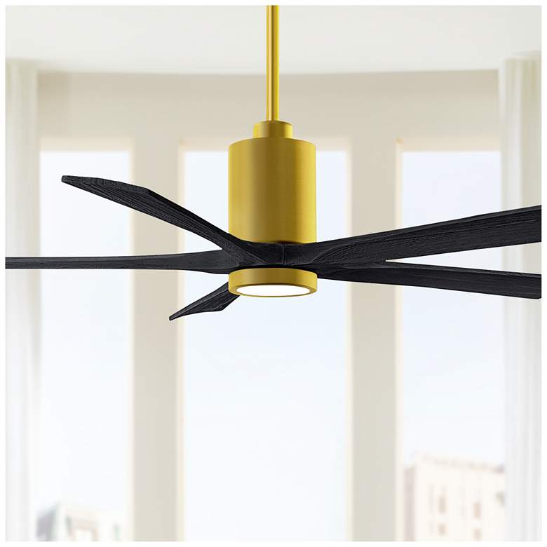 Image 1 60" Matthews Patricia-5 Brass and Black Five Blade Ceiling Fan