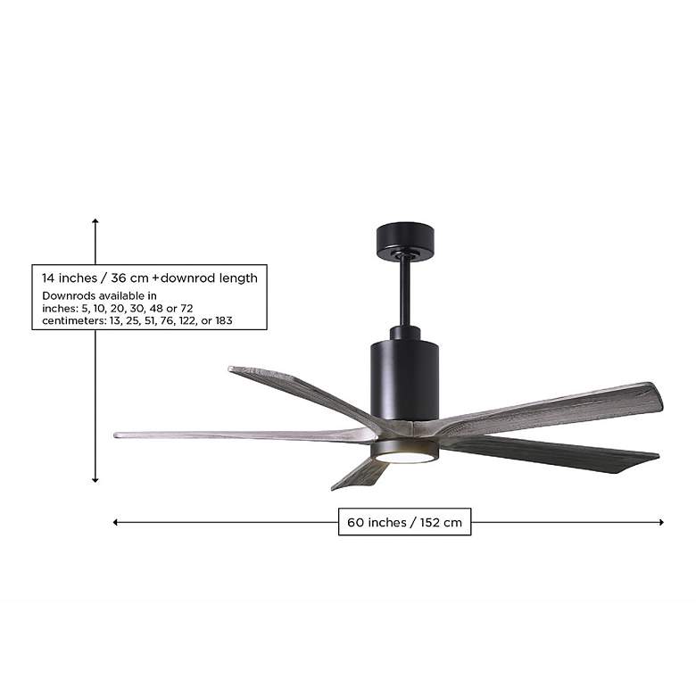 Image 5 60" Matthews Patricia-5 Brass and Black Five Blade Ceiling Fan more views