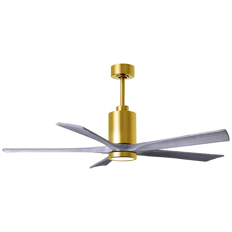Image 2 60" Matthews Patricia-5 Brass Barnwood LED Ceiling Fan