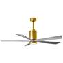2_60" Matthews Patricia-5 Brass Barnwood LED Ceiling Fan