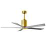 3_60" Matthews Patricia-5 Brass Barnwood LED Ceiling Fan more views
