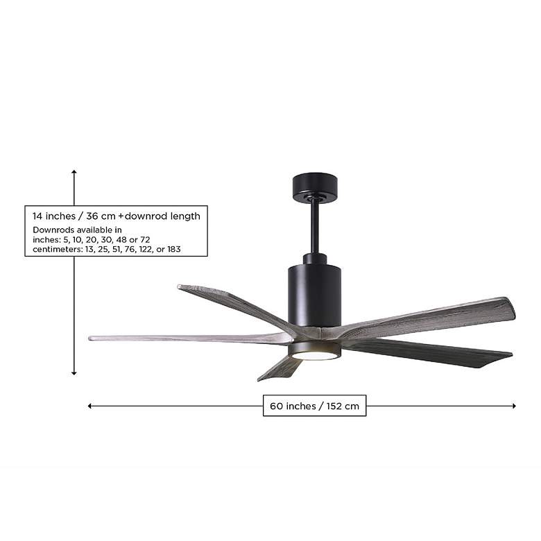 Image 5 60" Matthews Patricia-5 Brass Barnwood LED Ceiling Fan more views