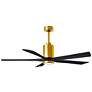 2_60" Matthews Patricia-5 Brushed Brass Black LED Ceiling Fan