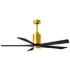 60" Matthews Patricia-5 Brushed Brass Black LED Ceiling Fan