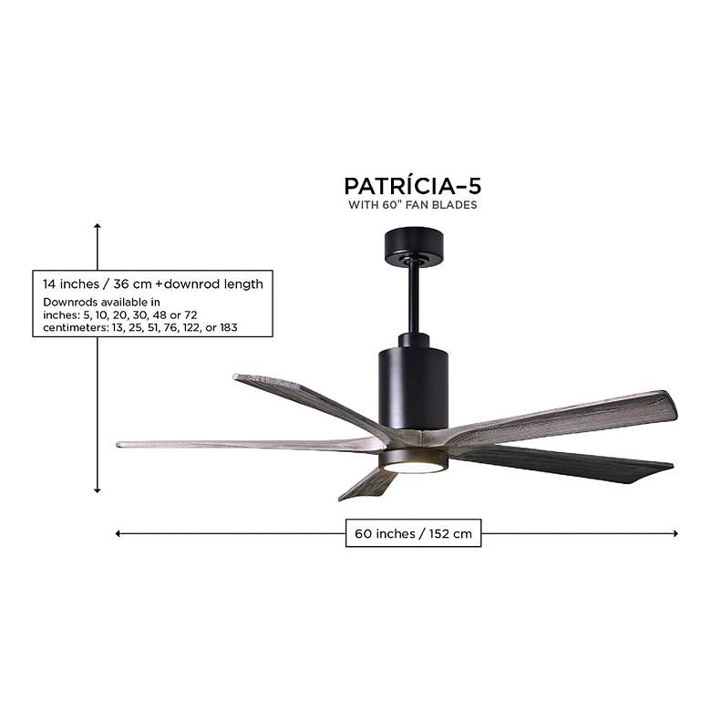 Image 3 60" Matthews Patricia-5 Brushed Brass Walnut LED Ceiling Fan more views