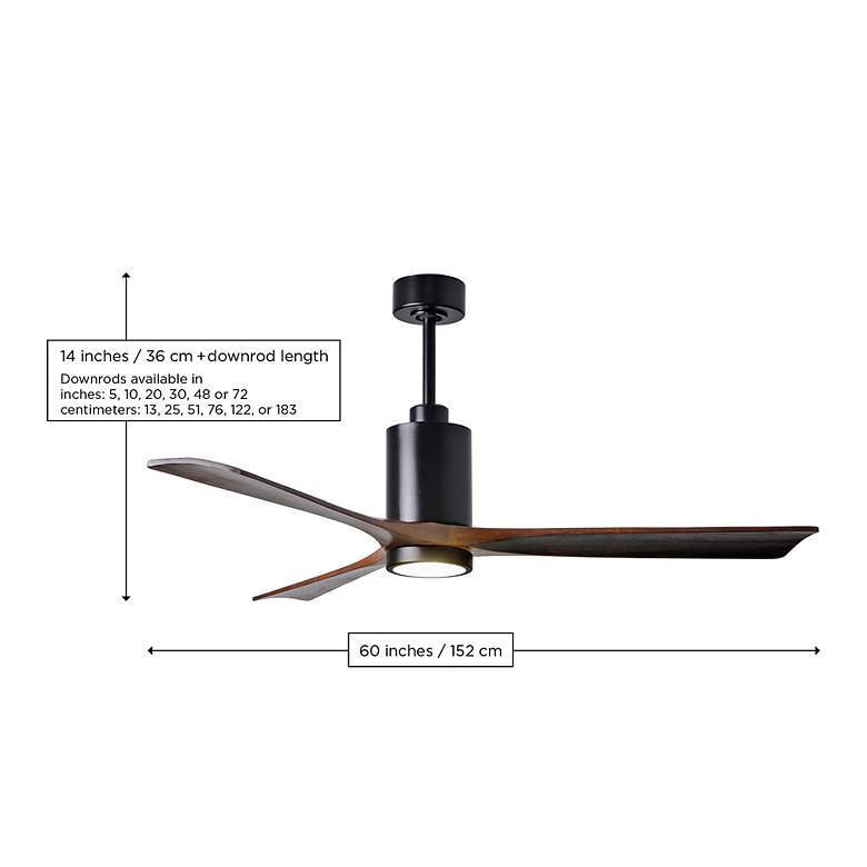 Image 4 60" Matthews Patricia-5 Brushed Brass Walnut LED Ceiling Fan more views