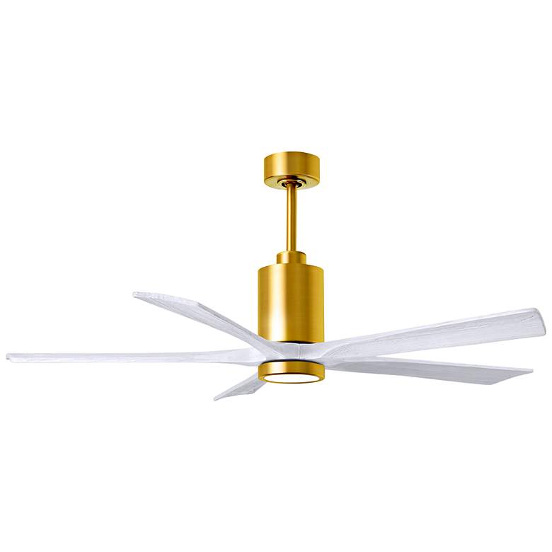 Image 1 60" Matthews Patricia-5 Brushed Brass White LED Ceiling Fan