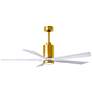 1_60" Matthews Patricia-5 Brushed Brass White LED Ceiling Fan