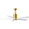 60" Matthews Patricia-5 Brushed Brass White LED Ceiling Fan