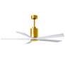 2_60" Matthews Patricia-5 Brushed Brass White LED Ceiling Fan more views