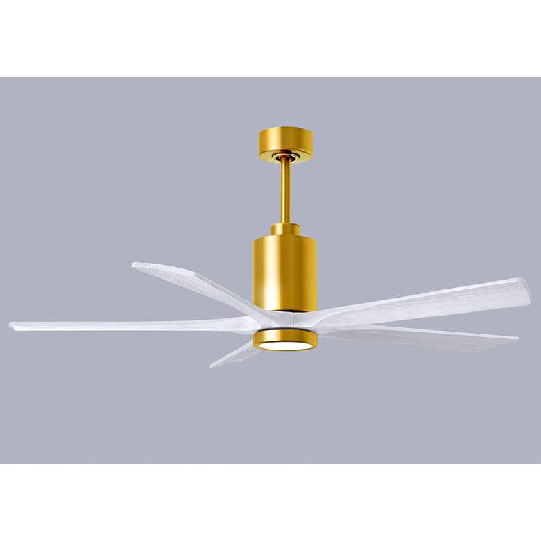 Image 4 60" Matthews Patricia-5 Brushed Brass White LED Ceiling Fan more views
