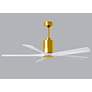 5_60" Matthews Patricia-5 Brushed Brass White LED Ceiling Fan more views