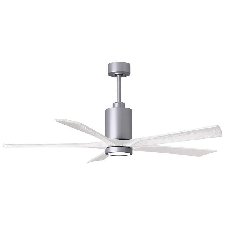 Image 1 60" Matthews Patricia-5 Brushed Nickel Matte White Damp Ceiling Fan
