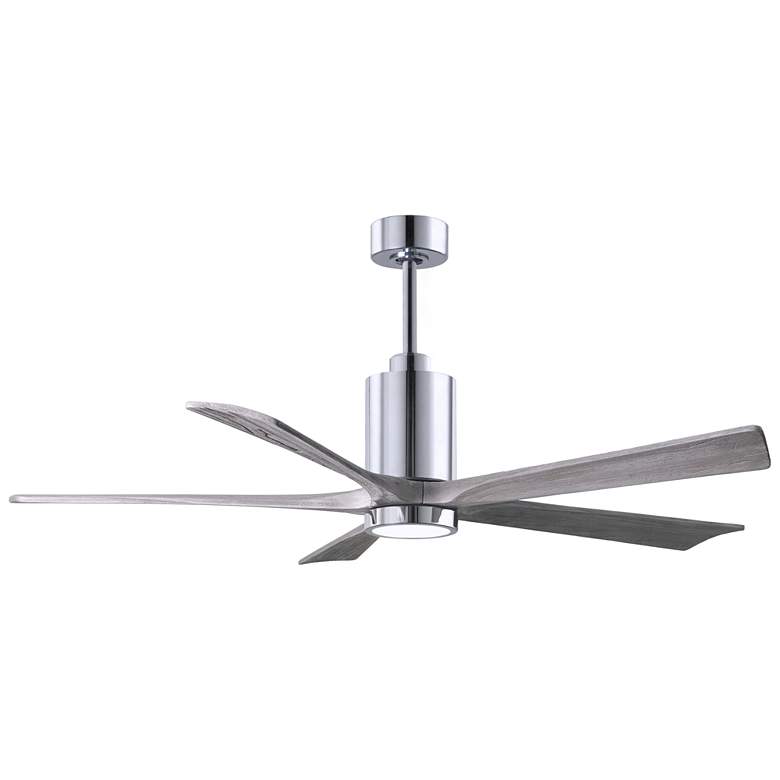Image 1 60 inch Matthews Patricia-5 Chrome Barn Wood Damp Rated Ceiling Fan