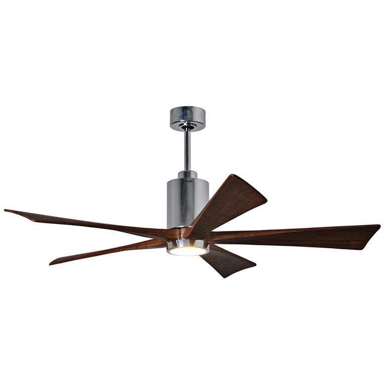 60&quot; Matthews Patricia-5 Chrome Damp Rated LED Ceiling Fan with Remote