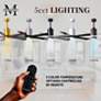 60" Matthews Patricia-5 Chrome Damp Rated LED Ceiling Fan with Remote