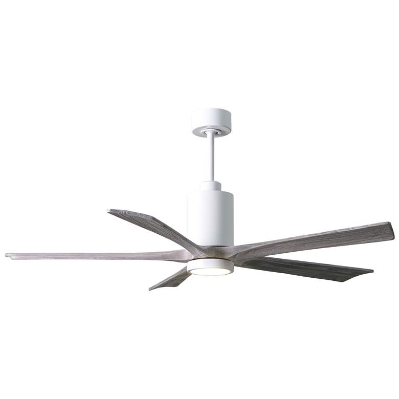 Image 1 60 inch Matthews Patricia-5 Gloss White Barn Wood Damp Ceiling Fan