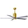60" Matthews Patricia-5 LED Brass and Barnwood Five Blade Ceiling Fan