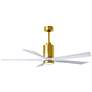 60" Matthews Patricia-5 LED Brass and White Five Blade Ceiling Fan
