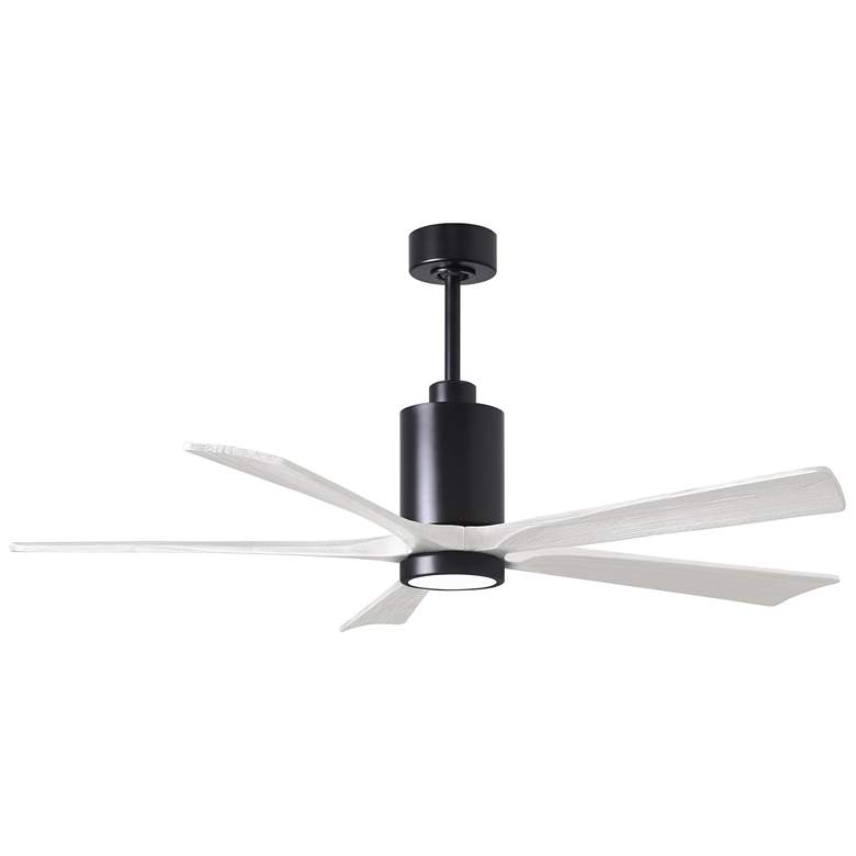 Image 1 60" Matthews Patricia-5 Matte Black and White Ceiling Fan