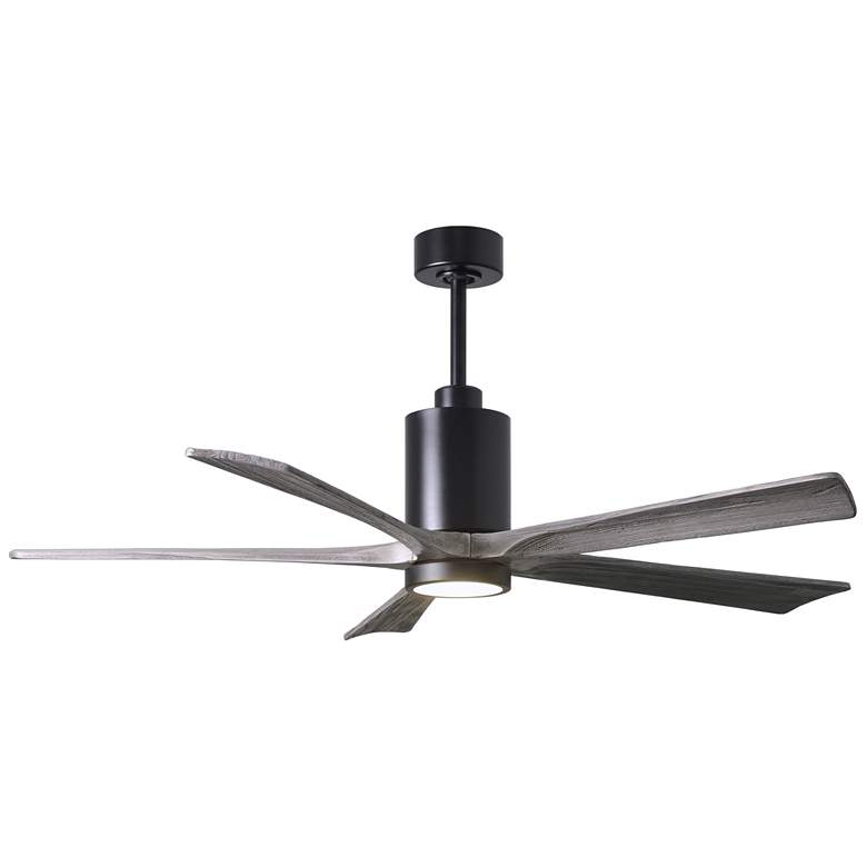 Image 1 60" Matthews Patricia-5 Matte Black Ceiling Fan With Barn Wood Blades