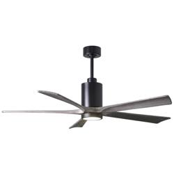 60&quot; Matthews Patricia-5 Matte Black Ceiling Fan With Barn Wood Blades