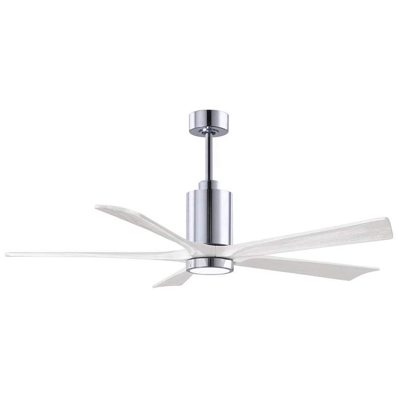 Image 1 60 inch Matthews Patricia-5 Polished Chrome and Matte White Ceiling Fan