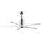 60" Matthews Patricia-5 Polished Chrome and Matte White Ceiling Fan