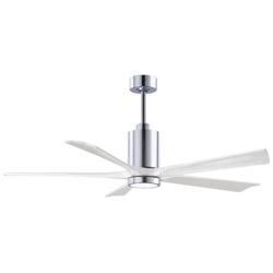 60&quot; Matthews Patricia-5 Polished Chrome and Matte White Ceiling Fan