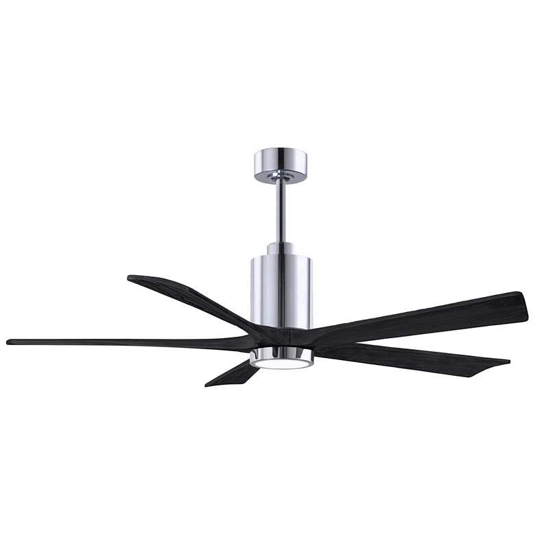 Image 1 60 inch Matthews Patricia-5 Polished Chrome Black Damp Rated Ceiling Fan
