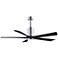 60" Matthews Patricia-5 Polished Chrome Black Damp Rated Ceiling Fan