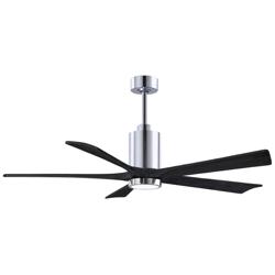 60&quot; Matthews Patricia-5 Polished Chrome Black Damp Rated Ceiling Fan