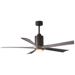 60&quot; Matthews Patricia-5 Textured Bronze and Barn Wood Ceiling Fan