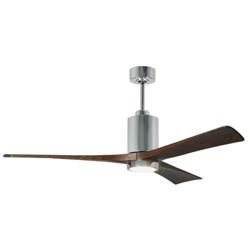 60&quot; Matthews Patricia Walnut Polished Chrome Damp Rated Ceiling Fan