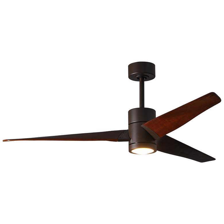 Image 1 60" Matthews Super Janet Bronze Walnut LED Ceiling Fan