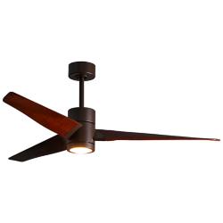 60" Matthews Super Janet Bronze Walnut LED Ceiling Fan
