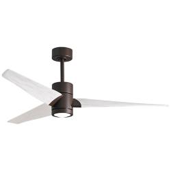 60" Matthews Super Janet Bronze White LED Ceiling Fan