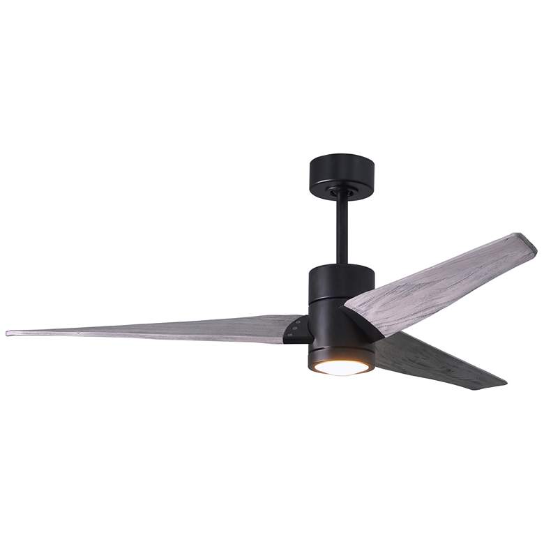 Image 1 60" Matthews Super Janet LED Black and Barnwood Ceiling Fan