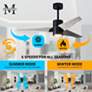 5_60" Matthews Super Janet LED Black and Barnwood Ceiling Fan more views