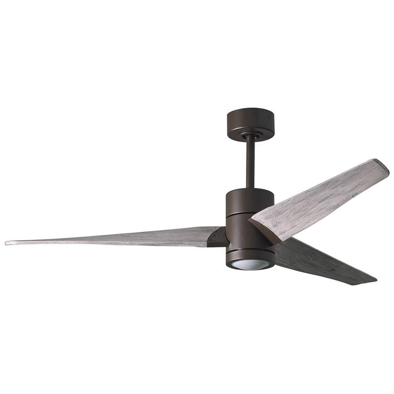 Image 1 60" Matthews Super Janet LED Bronze and Barnwood 3-Blade Ceiling Fan