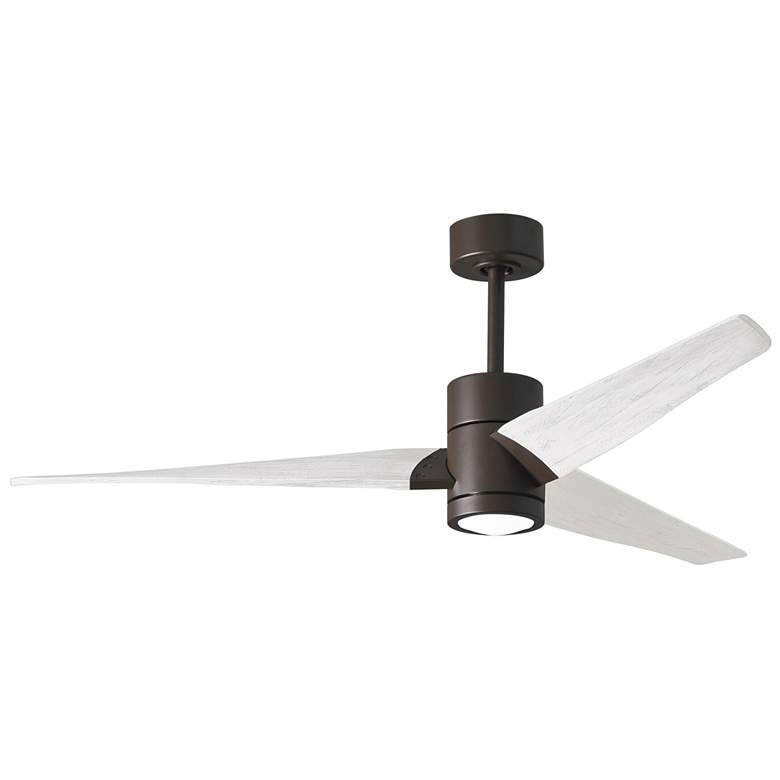 Image 1 60" Matthews Super Janet LED Bronze and White 3-Blade Ceiling Fan