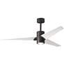 60" Matthews Super Janet LED Bronze and White 3-Blade Ceiling Fan