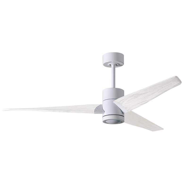 Image 1 60 inch Matthews Super Janet LED Gloss White Barnwood 3-Blade Ceiling Fan