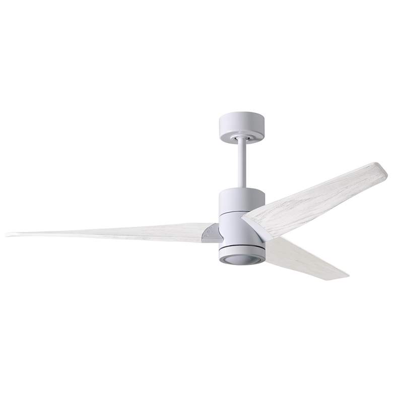 Image 1 60" Matthews Super Janet LED Gloss White Barnwood 3-Blade Ceiling Fan