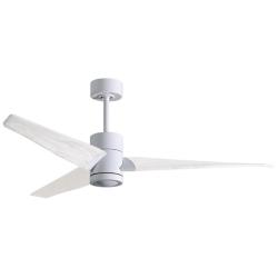 60" Matthews Super Janet LED Gloss White Barnwood 3-Blade Ceiling Fan