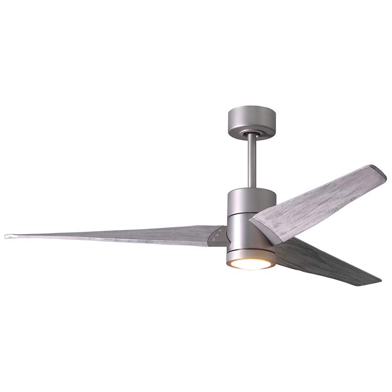 Image 1 60" Matthews Super Janet LED Silver Barnwood 3-Blade Ceiling Fan