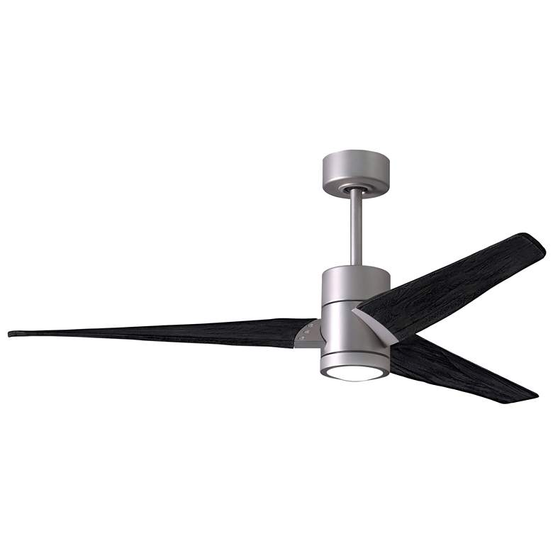 Image 1 60 inch Matthews Super Janet LED Silver Black 3-Blade Ceiling Fan
