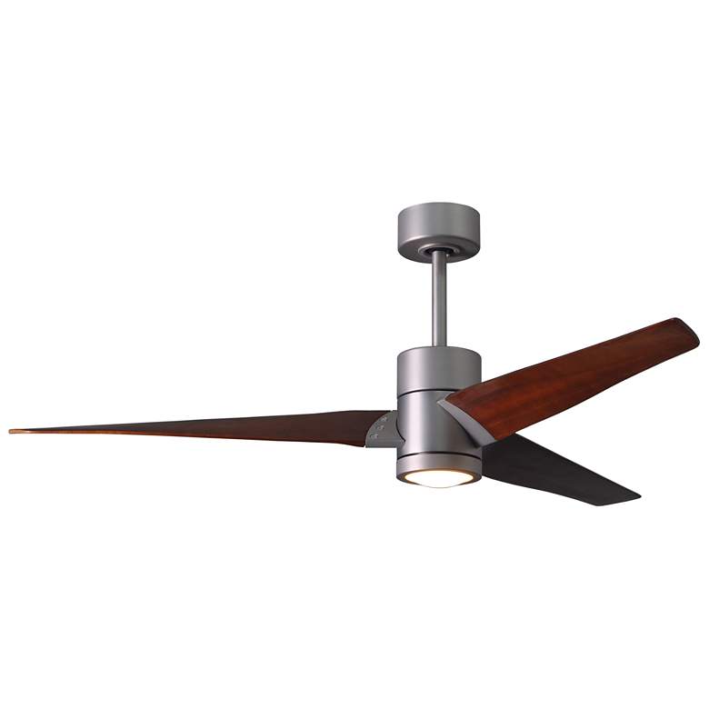 Image 1 60" Matthews Super Janet LED Silver Walnut Ceiling Fan